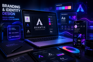 Professional digital branding workspace